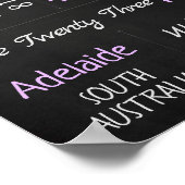 Baby geboorte Stats Custom Wall Print - Paarse kri (Hoek)