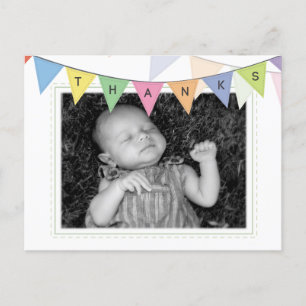 Baby Geboorteaankondiging Dank u Foto Briefkaart