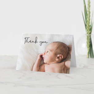 Baby Geboorteaankondiging en -dank Bedankkaart