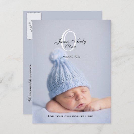 Baby Geboorteaankondiging Foto Briefkaarten (Voorkant / Achterkant)