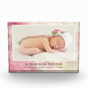 Baby Geboorteaankondiging Keepsake Photo Block Lij Fotoblokken