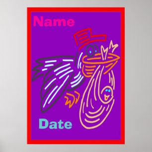 Baby Geboortedag Poster