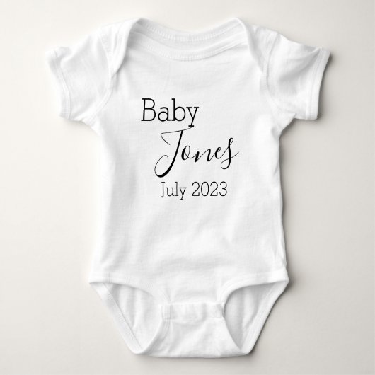 Baby Geboortedatum bekendmaking onthulling Romper (Voorkant)