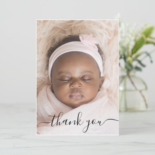 Baby Geboortefoto Aankondiging Hartelijk dank (Staand voorkant)