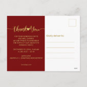 Baby Geboortefoto Modern Gold Script Hart Dank U Feestdagenkaart (Achterkant)