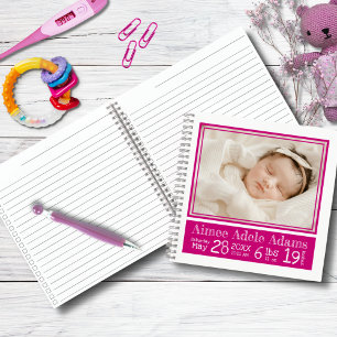 Baby Geboortestatistieken Foto Notitieboek Magen