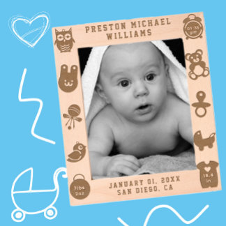 Baby geboortestatistieken Persoonlijk fotolijstje Gegraveerde Lijstjes