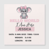Baby Geboren Details Roze Koala (Voorkant)