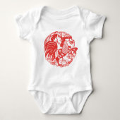 Baby geboren in Rooster Year 2017 Baby bodysuit (Voorkant)
