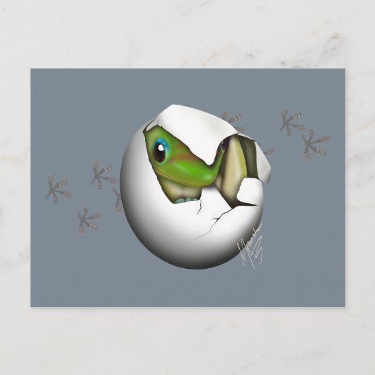 Baby Gecko in Egg  Briefkaart (Voorkant)