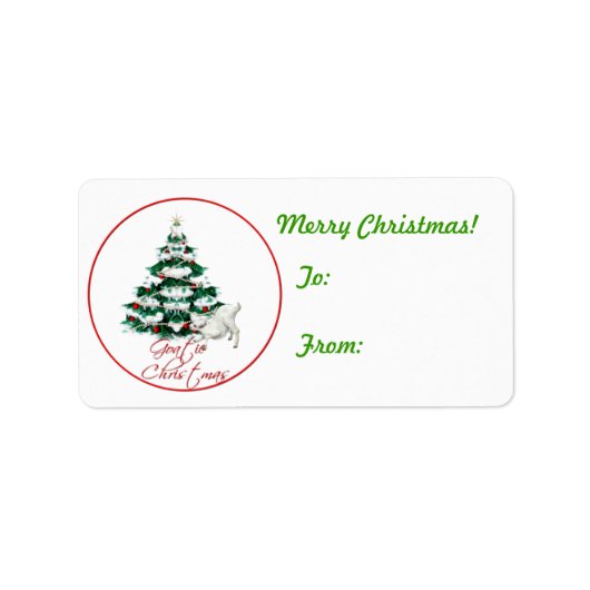 Baby Geit Kerstcadeau Label Sticker (Voorkant)