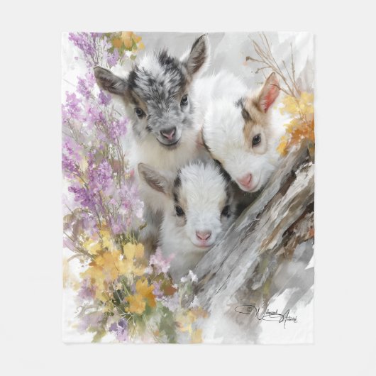 Baby Geiten in Herfst Foliage 10 Fleece Deken (Voorkant)