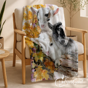 Baby Geiten in Herfst Foliage 11 Fleece Deken
