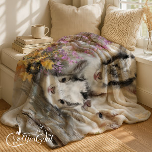 Baby Geiten in Herfst Foliage 13 Fleece Deken