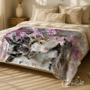 Baby Geiten in Herfstgebladerte 45 Fleece Deken