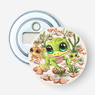 Baby Gekko's Schattigee stripfiguren Button Flesopener