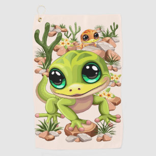 Baby Gekko's Schattigee stripfiguren Golfhanddoek