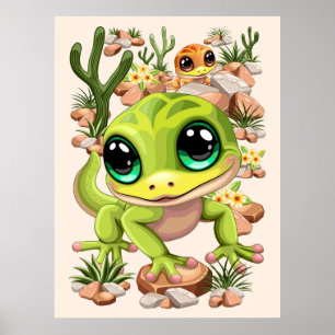 Baby Gekko's Schattigee stripfiguren Poster