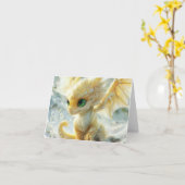 Baby Gele Draak Digitale Kunst Kaart (Gele Bloem)