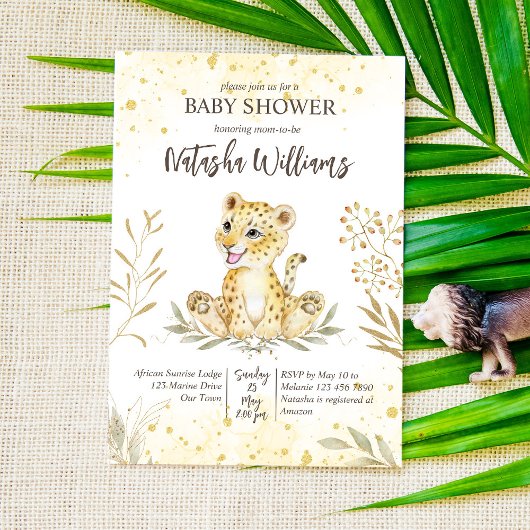 Baby gele goudbruine baby shower Uitnodigen Kaart
