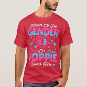 Baby gender onthult een donkerroze of blauwe papie t-shirt