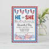 Baby Gender Reveal - Firecracker 4 juli Kaart (Staand voorkant)