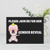 BABY GENDER REVEAL FUNNY INVITATIONS DU PARTI PERS (Debout devant)