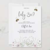 baby gender reveal invitation card with floral  (Devant)