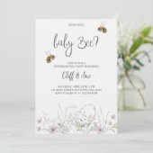 baby gender reveal invitation card with floral  (Debout devant)