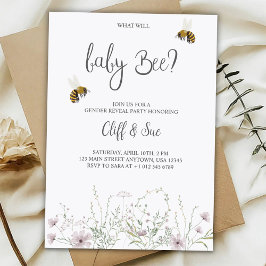 baby gender reveal invitation card with floral  kaart