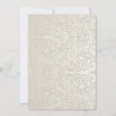 Baby Gender Reveal Party Satin Damask Kaart (Achterkant)