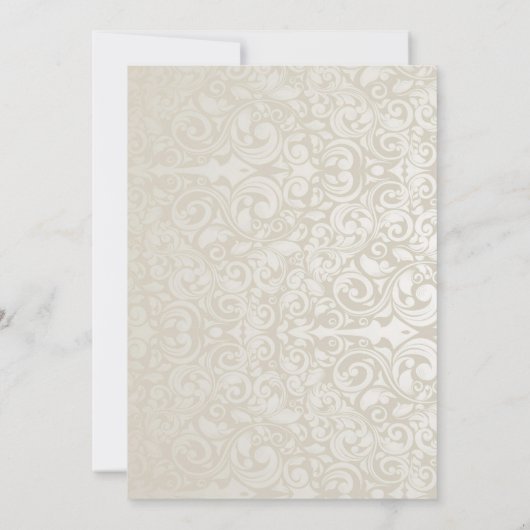 Baby Gender Reveal Party Satin Damask Kaart (Achterkant)