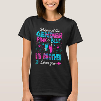 Baby Gender Reveal Shower Pink Or Blue Big Brother T-shirt