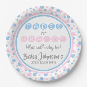 Baby Gender Reveal - Vervagingen of vlechten serve Papieren Bordje
