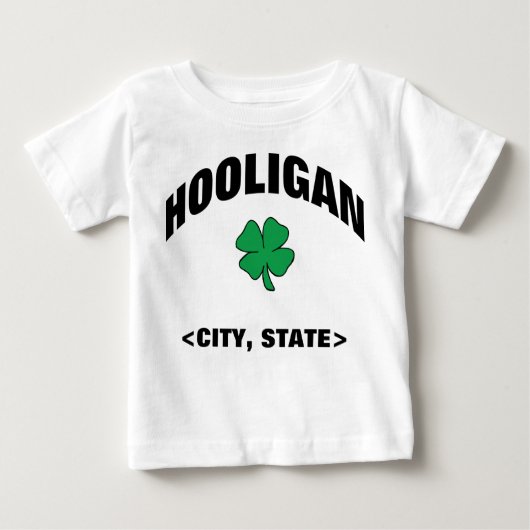 Baby Gepersonaliseerde Ierse Hooligan T-Shirt (Voorkant)