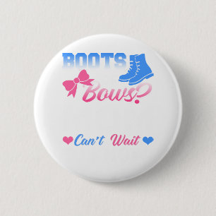 Baby Geslacht onthullen Shirt Boots of bogen Mam k Ronde Button 5,7 Cm