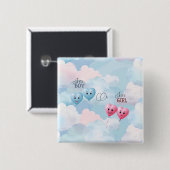 Baby Geslacht onthullen Vierkante Button 5,1 Cm (Voorkant /achterkant)