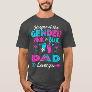 Baby Geslacht onthult roze en blauwe vader houdt v T-shirt