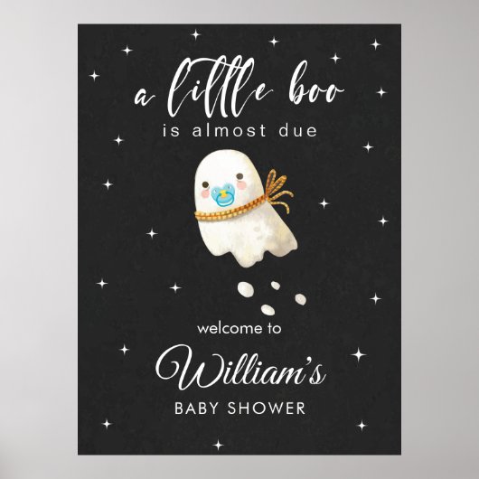 Baby Ghost Baby shower Petite Affiche de bienvenue (Devant)