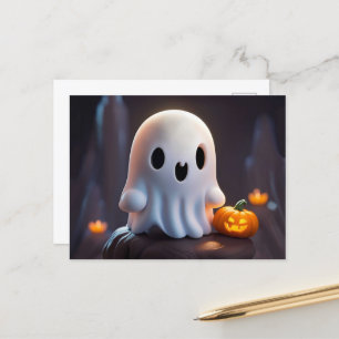 Baby Ghost Creepy Schattige Halloween karakter Briefkaart