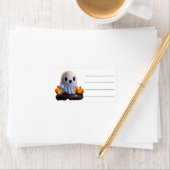 Baby Ghost Creepy Schattige Halloween karakter Etiket (Insitu)