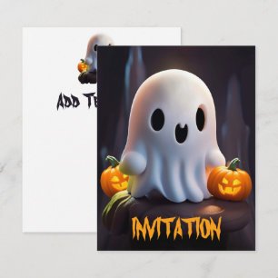 Baby Ghost Creepy Schattige Halloween karakter Kaart