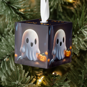 Baby Ghost Creepy Schattige Halloween karakter Kubus Ornament