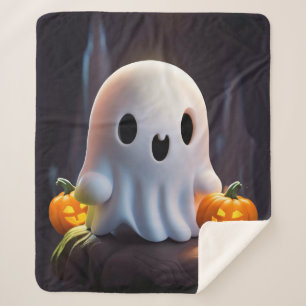 Baby Ghost Creepy Schattige Halloween karakter Sherpa Deken