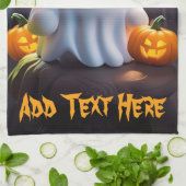 Baby Ghost Creepy Schattige Halloween karakter Theedoek (Gevouwen)