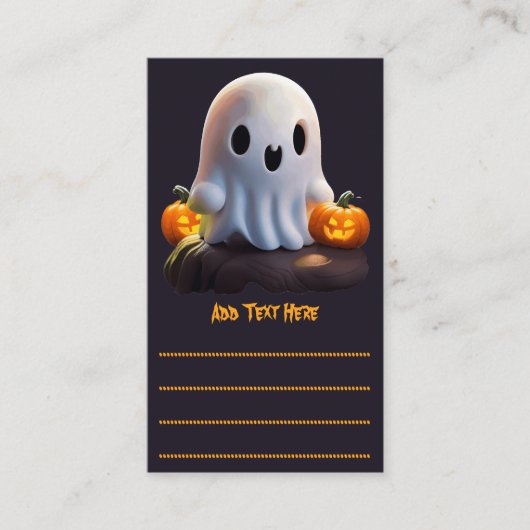 Baby Ghost Creepy Schattige Halloween karakter Visitekaartje (Voorkant)