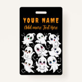 Baby Ghosts Spooky Schattigee Halloween Mood Badge (Achterkant)