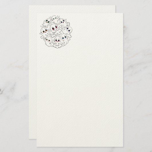 Baby Ghosts Spooky Schattigee Halloween Mood Briefpapier (Voorkant / Achterkant)