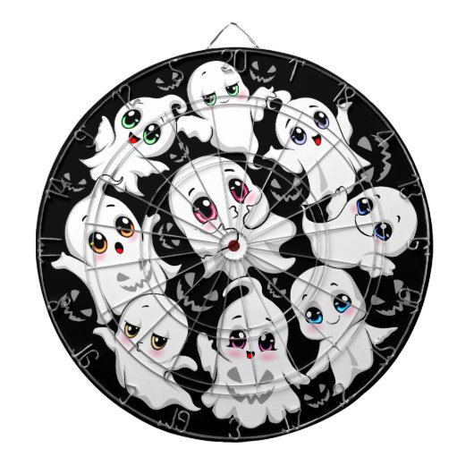 Baby Ghosts Spooky Schattigee Halloween Mood Dartbord (Voorkant)