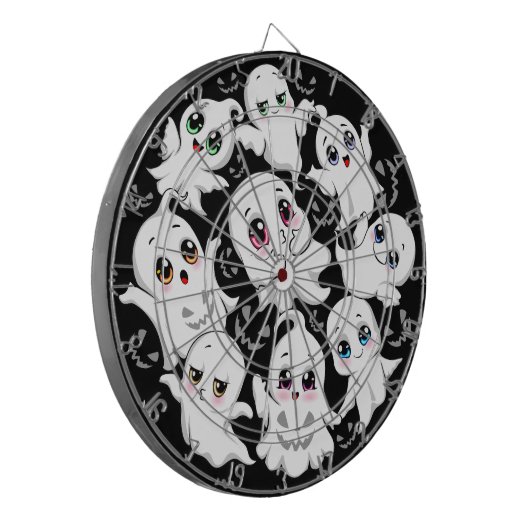 Baby Ghosts Spooky Schattigee Halloween Mood Dartbord (Voorkant Links)